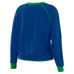 Seattle Seahawks WEAR by Erin Andrews Women's Tie-Front Long Sleeve T-Shirt - Royal T-shirts