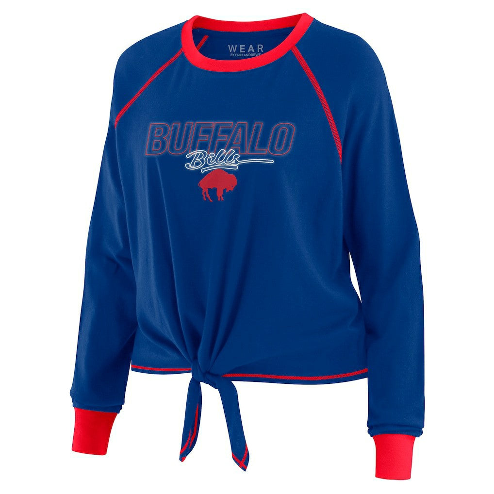 Buffalo Bills WEAR by Erin Andrews Women's Tie-Front Long Sleeve T-Shirt - Royal T-shirts