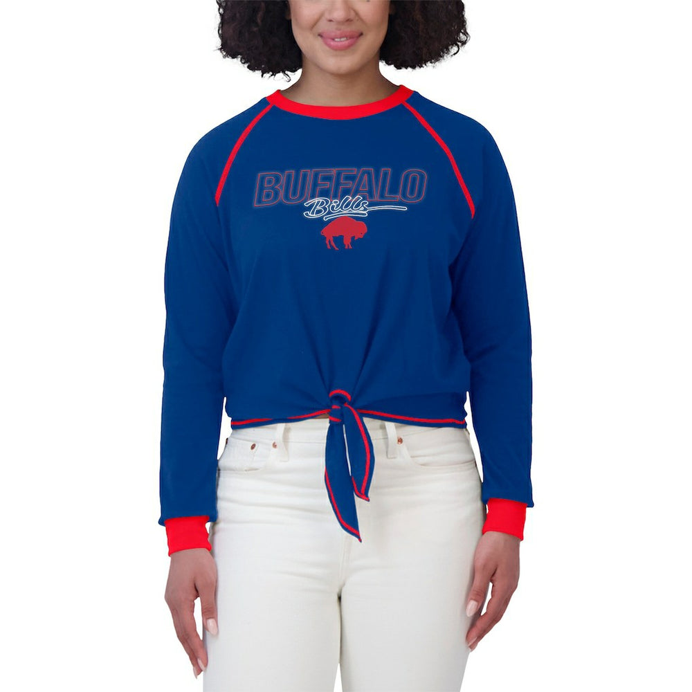 Buffalo Bills WEAR by Erin Andrews Women's Tie-Front Long Sleeve T-Shirt - Royal T-shirts