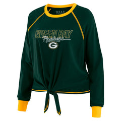 Green Bay Packers WEAR by Erin Andrews Women's Tie-Front Long Sleeve T-Shirt - Green T-shirts