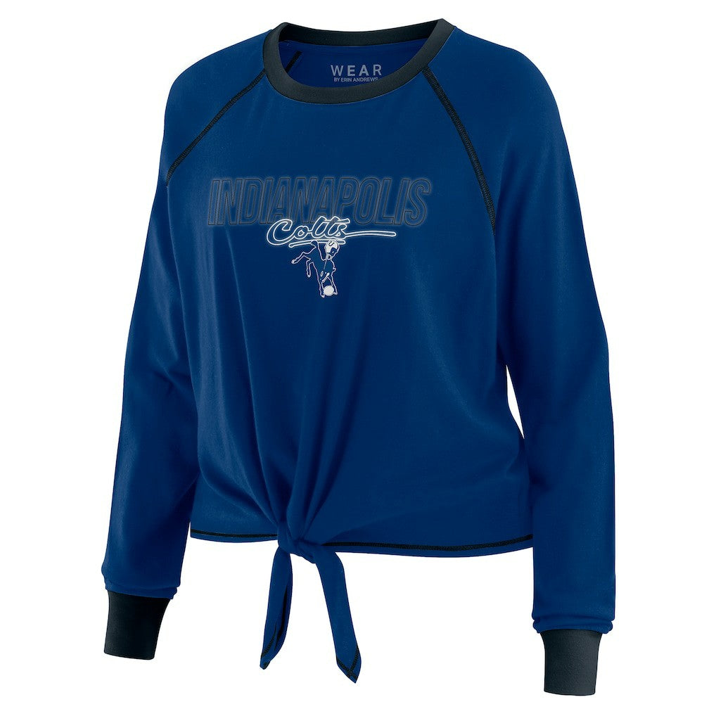 Indianapolis Colts WEAR by Erin Andrews Women's Tie-Front Long Sleeve T-Shirt - Royal T-shirts