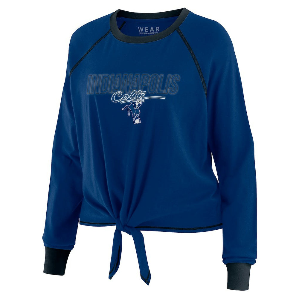 Indianapolis Colts WEAR by Erin Andrews Women's Tie-Front Long Sleeve T-Shirt - Royal T-shirts