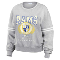 Los Angeles Rams WEAR by Erin Andrews Women's Cropped Pullover Sweatshirt - Heather Gray Pullover