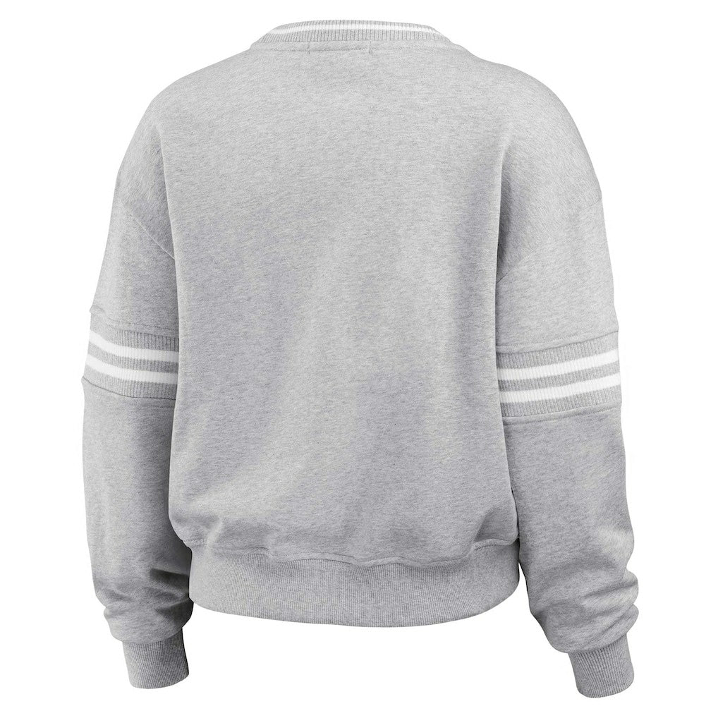 Los Angeles Rams WEAR by Erin Andrews Women's Cropped Pullover Sweatshirt - Heather Gray Pullover