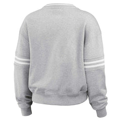 Miami Dolphins WEAR by Erin Andrews Women's Cropped Pullover Sweatshirt - Heather Gray Pullover