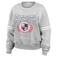 New England Patriots WEAR by Erin Andrews Women's Pullover Sweatshirt - Heather Gray Pullover