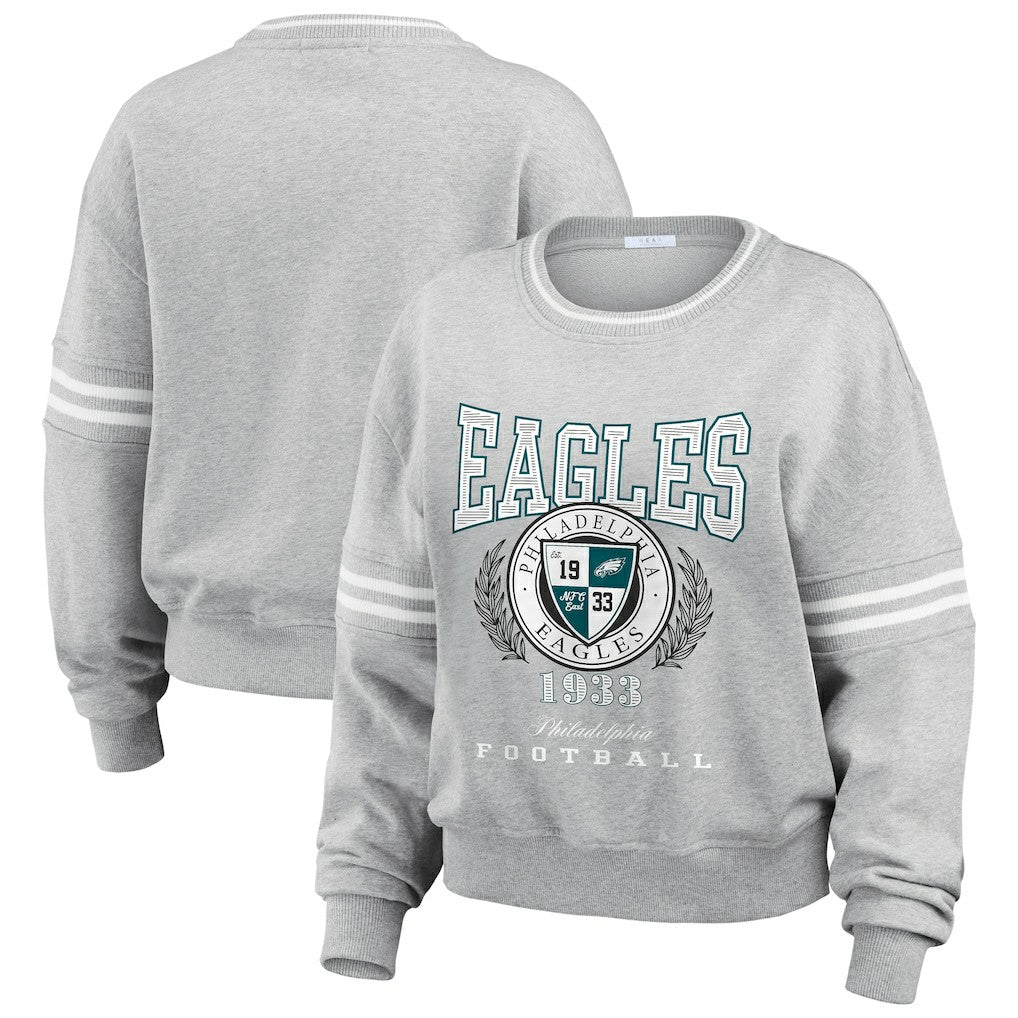 Philadelphia Eagles WEAR by Erin Andrews Women's Pullover Sweatshirt - Heather Gray Pullover