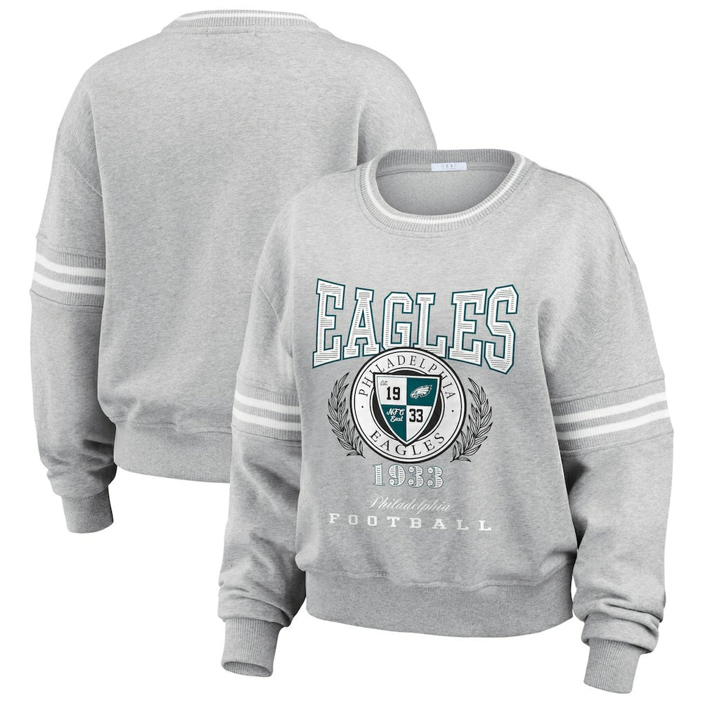 Philadelphia Eagles WEAR by Erin Andrews Women's Pullover Sweatshirt - Heather Gray Pullover