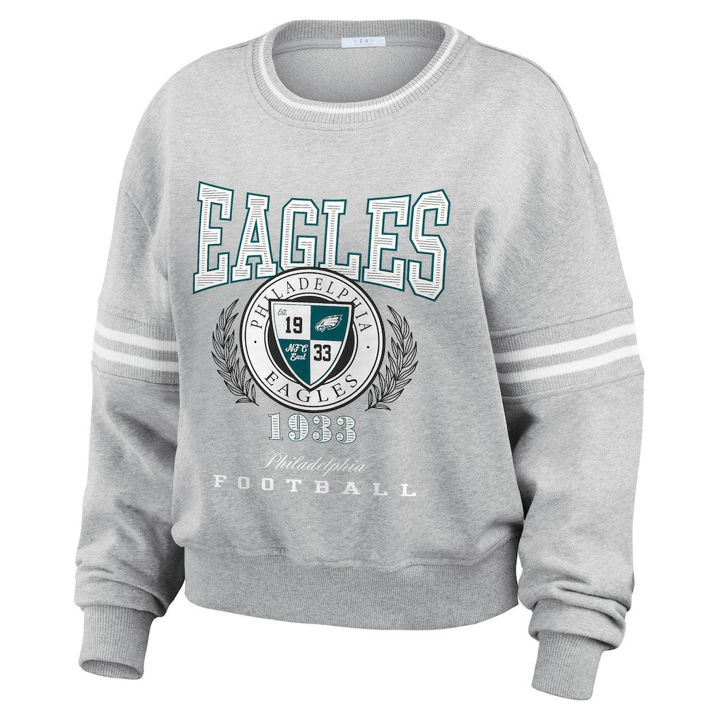 Philadelphia Eagles WEAR by Erin Andrews Women's Pullover Sweatshirt - Heather Gray Pullover