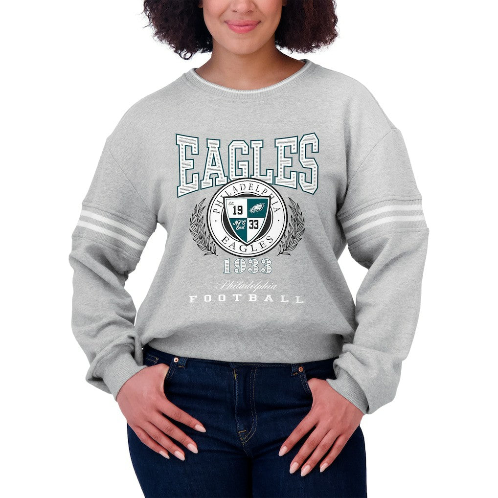 Philadelphia Eagles WEAR by Erin Andrews Women's Pullover Sweatshirt - Heather Gray Pullover