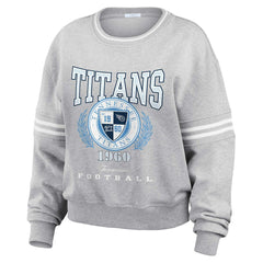 Tennessee Titans WEAR by Erin Andrews Women's Cropped Pullover Sweatshirt - Heather Gray Pullover