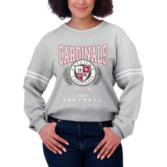 Arizona Cardinals WEAR by Erin Andrews Women's Cropped Pullover Sweatshirt - Heather Gray Pullover