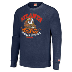 Atlanta Braves MLB x Guy Fieri’s Flavortown Unisex Tri-Blend Pullover Sweatshirt - Navy Pullover
