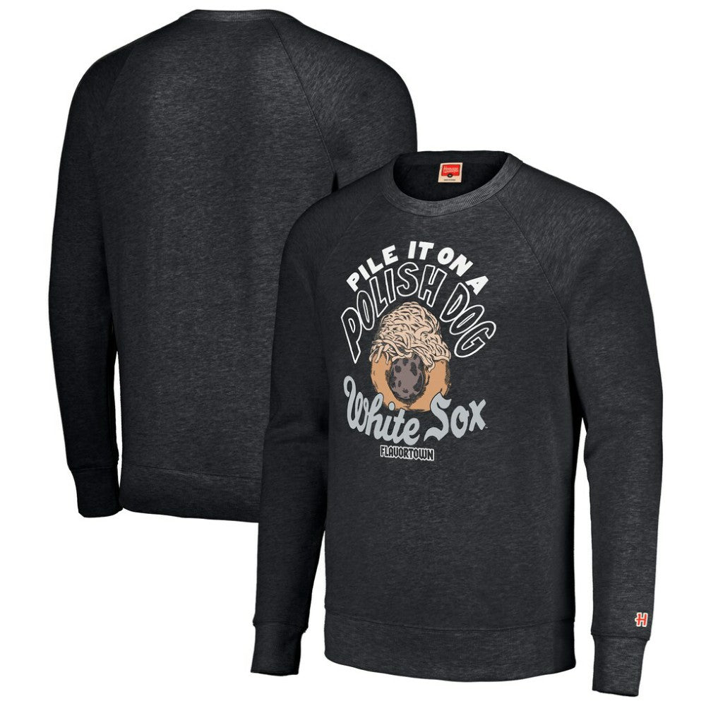 Chicago White Sox MLB x Guy Fieri’s Flavortown Unisex Tri-Blend Pullover Sweatshirt - Charcoal Pullover