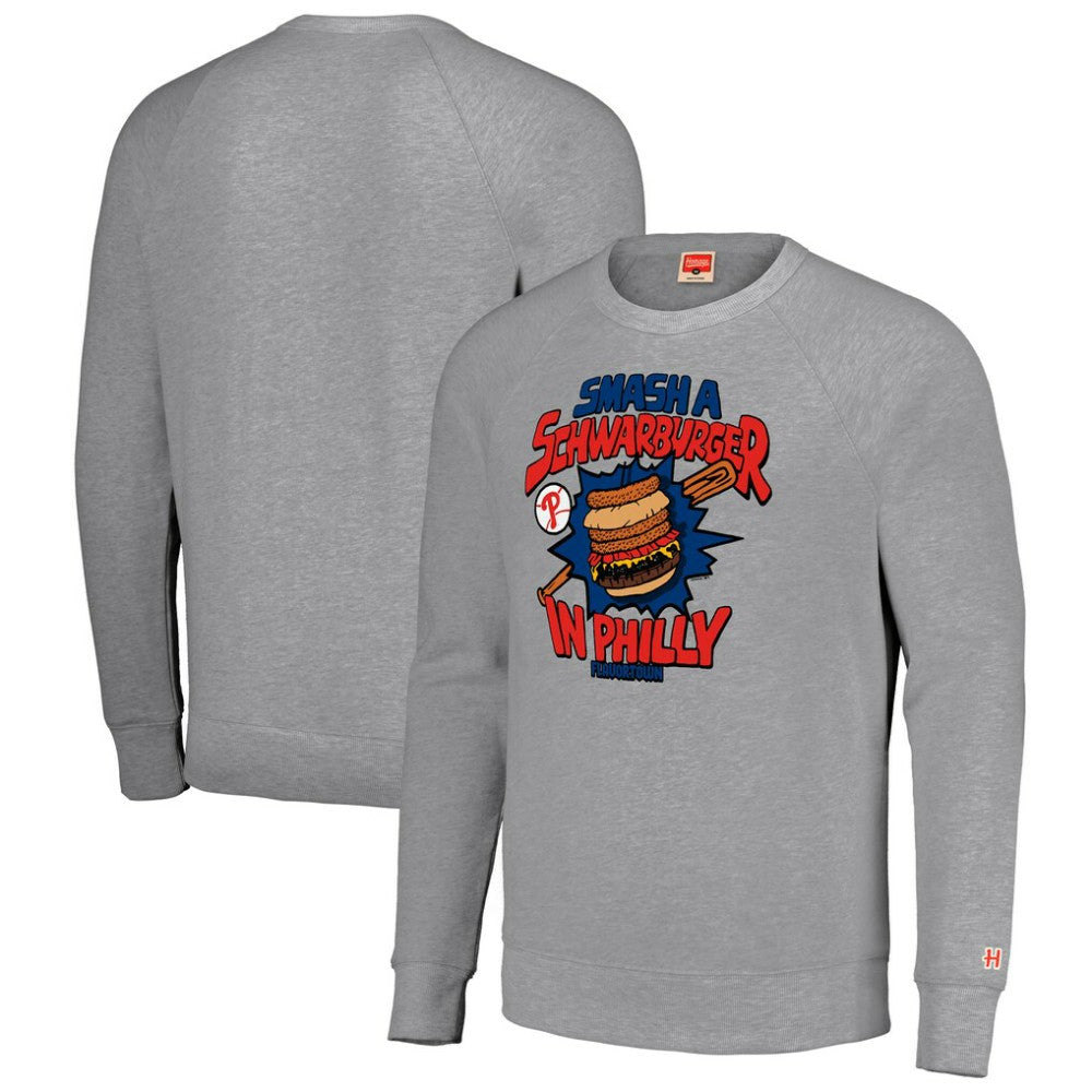 Philadelphia Phillies MLB x Guy Fieri’s Flavortown Unisex Tri-Blend Pullover Sweatshirt - Gray Pullover