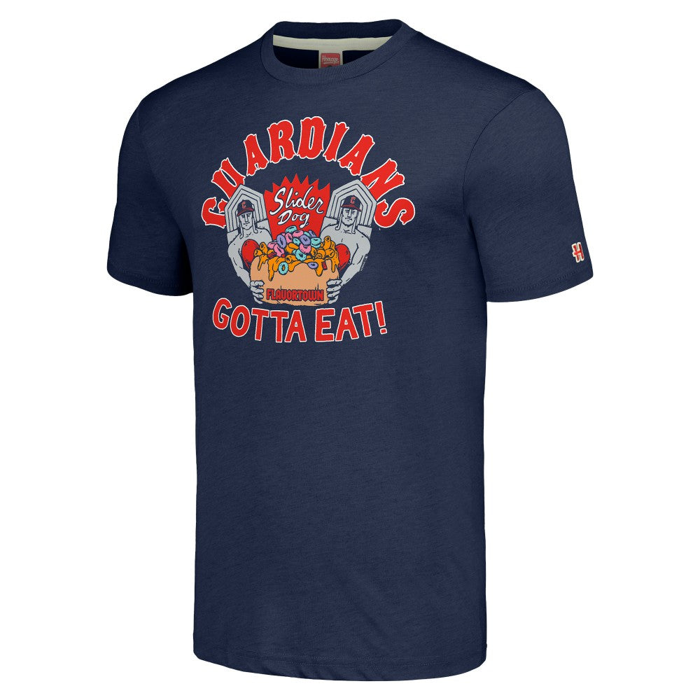 Cleveland Guardians MLB x Guy Fieri’s Flavortown Unisex Tri-Blend T-Shirt - Navy T-shirts