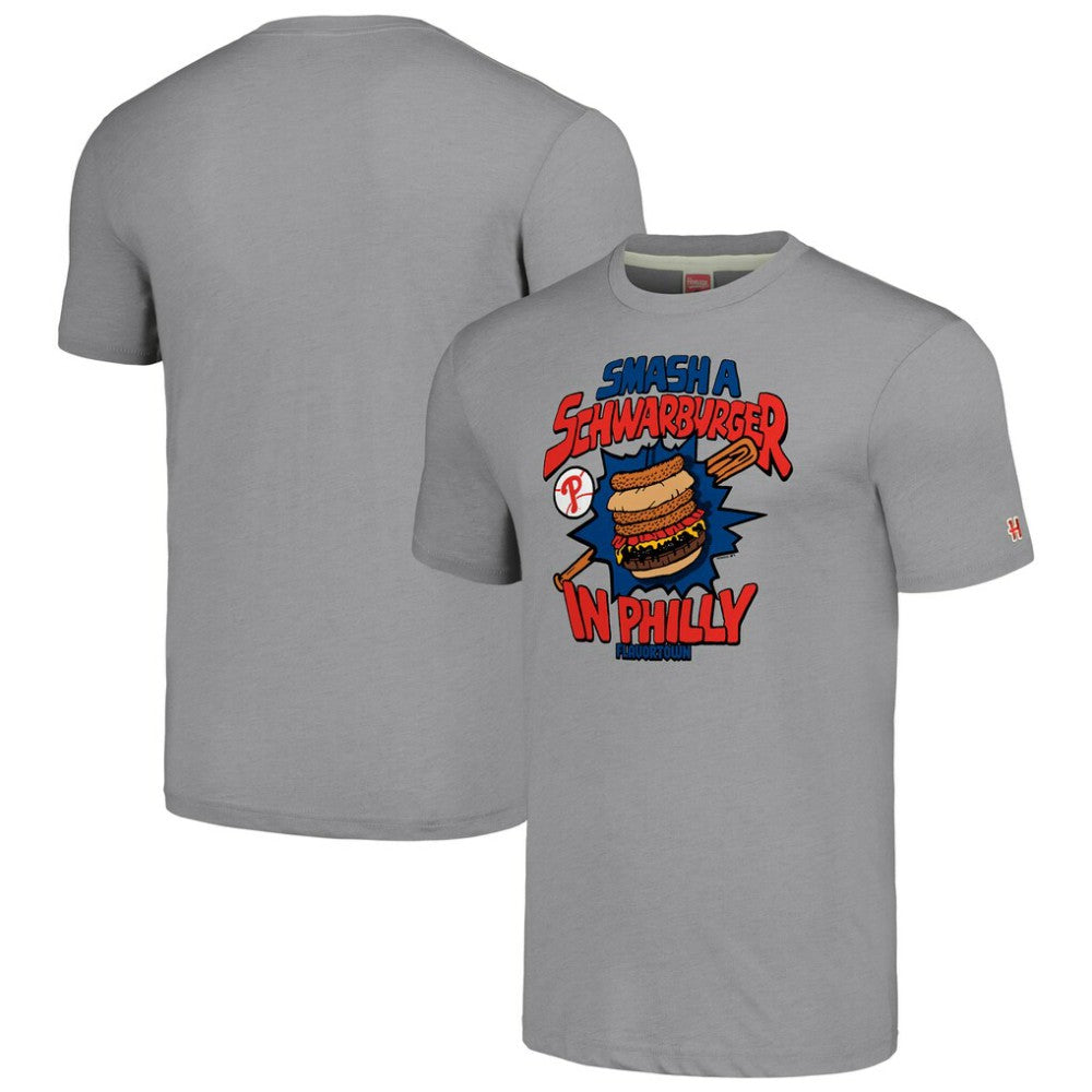 Philadelphia Phillies MLB x Guy Fieri’s Flavortown Unisex Tri-Blend T-Shirt - Gray T-shirts