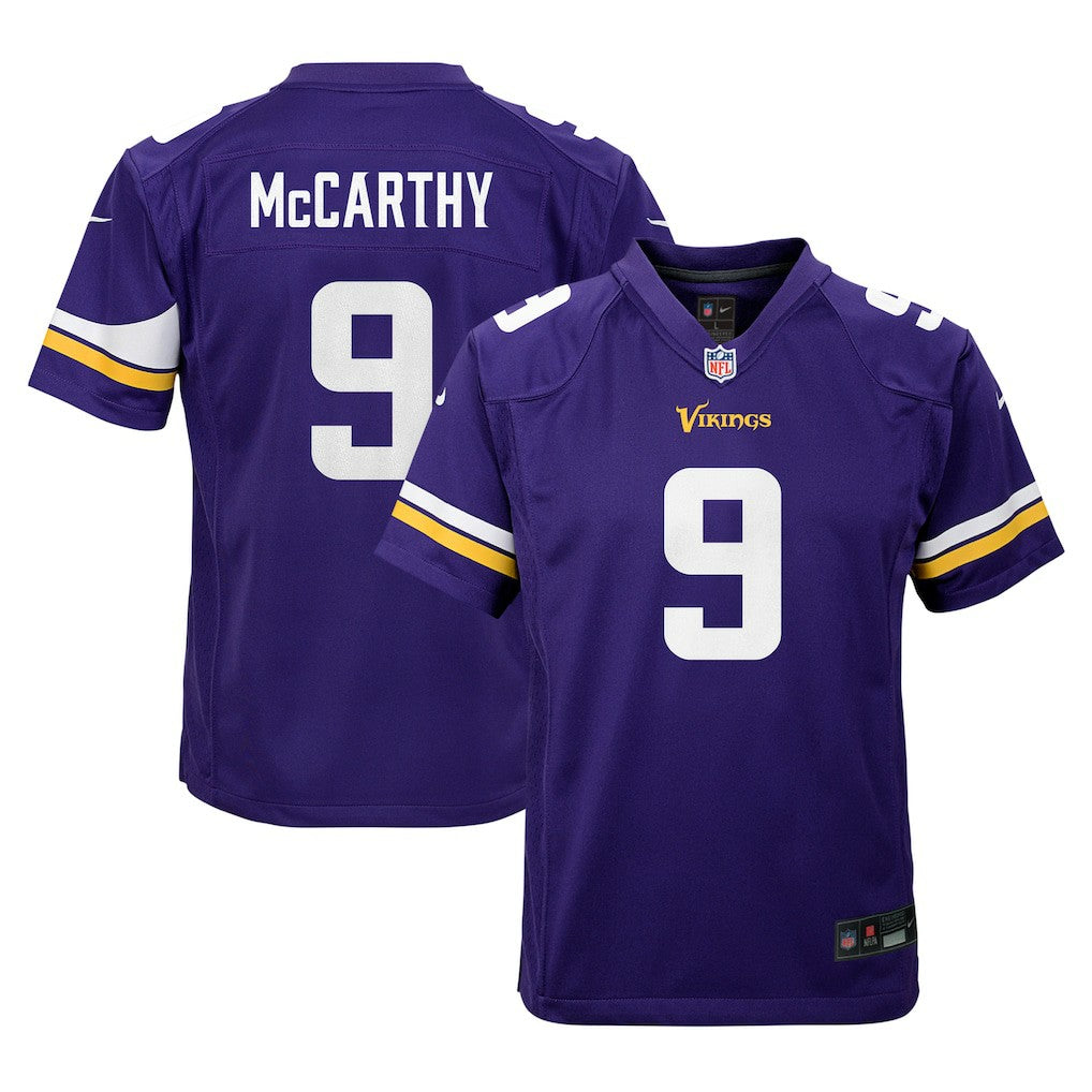J.J. McCarthy Minnesota Vikings Youth Game Jersey - Purple Jerseys