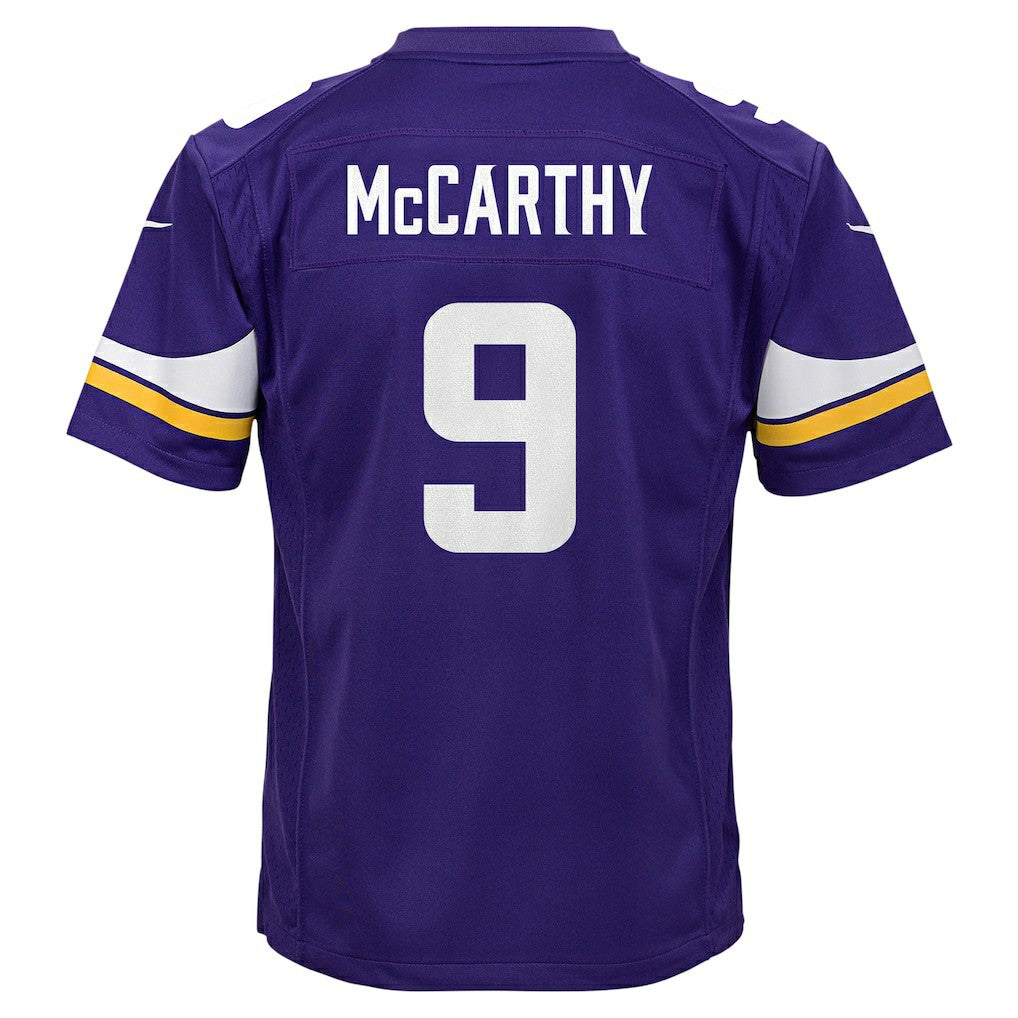 J.J. McCarthy Minnesota Vikings Youth Game Jersey - Purple Jerseys