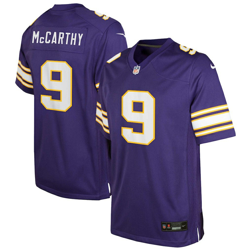 J.J. McCarthy Minnesota Vikings Youth Game Jersey - Purple Jerseys