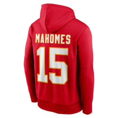 Patrick Mahomes Kansas City Chiefs Player Name & Number Therma Hoodie - Red Hoodies