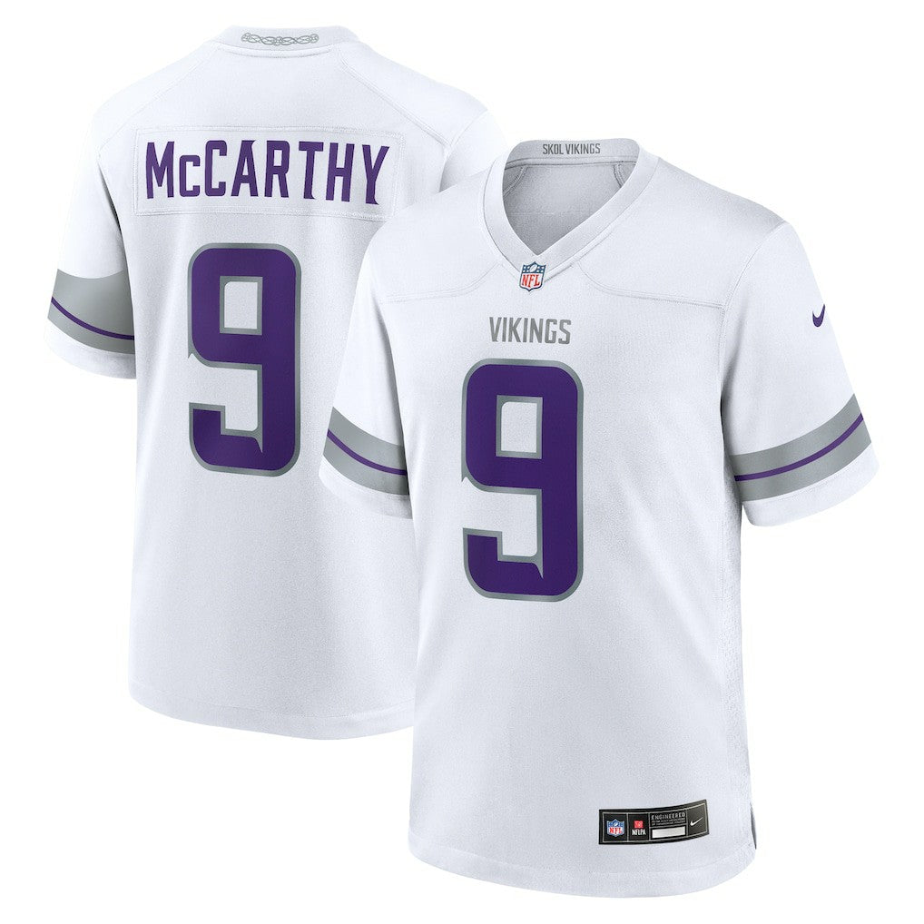 J.J. McCarthy Minnesota Vikings Alternate Game Player Jersey - White Jerseys
