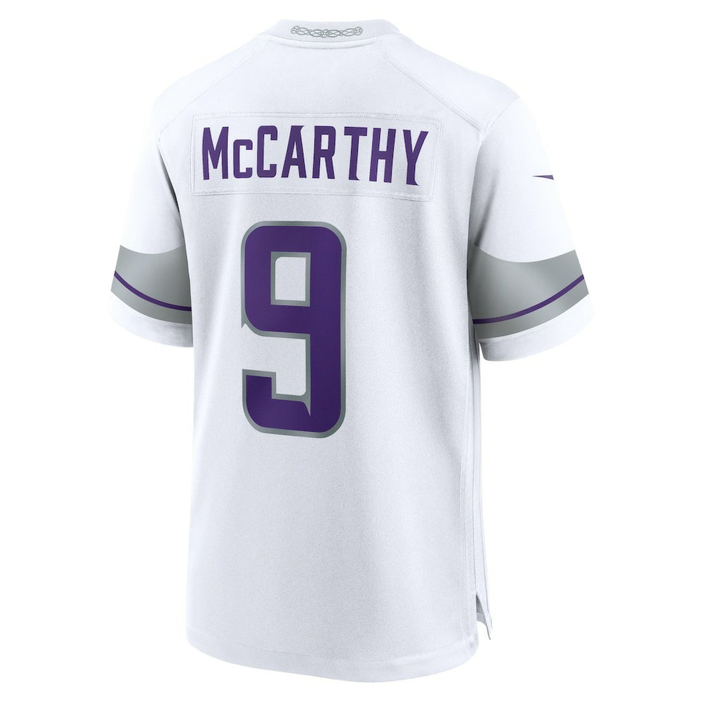 J.J. McCarthy Minnesota Vikings Alternate Game Player Jersey - White Jerseys