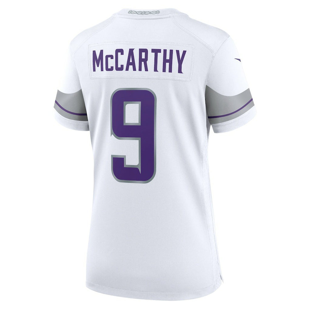 J.J. McCarthy Minnesota Vikings Women's Alternate Game Player Jersey - White Jerseys