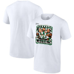 Boston Celtics 2024 NBA Finals Champions Pull Up Jumper Caricature T-Shirt White - Fanatics