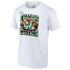 Boston Celtics 2024 NBA Finals Champions Pull Up Jumper Caricature T-Shirt White - Fanatics