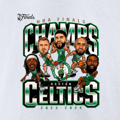 Boston Celtics 2024 NBA Finals Champions Pull Up Jumper Caricature T-Shirt White - Fanatics