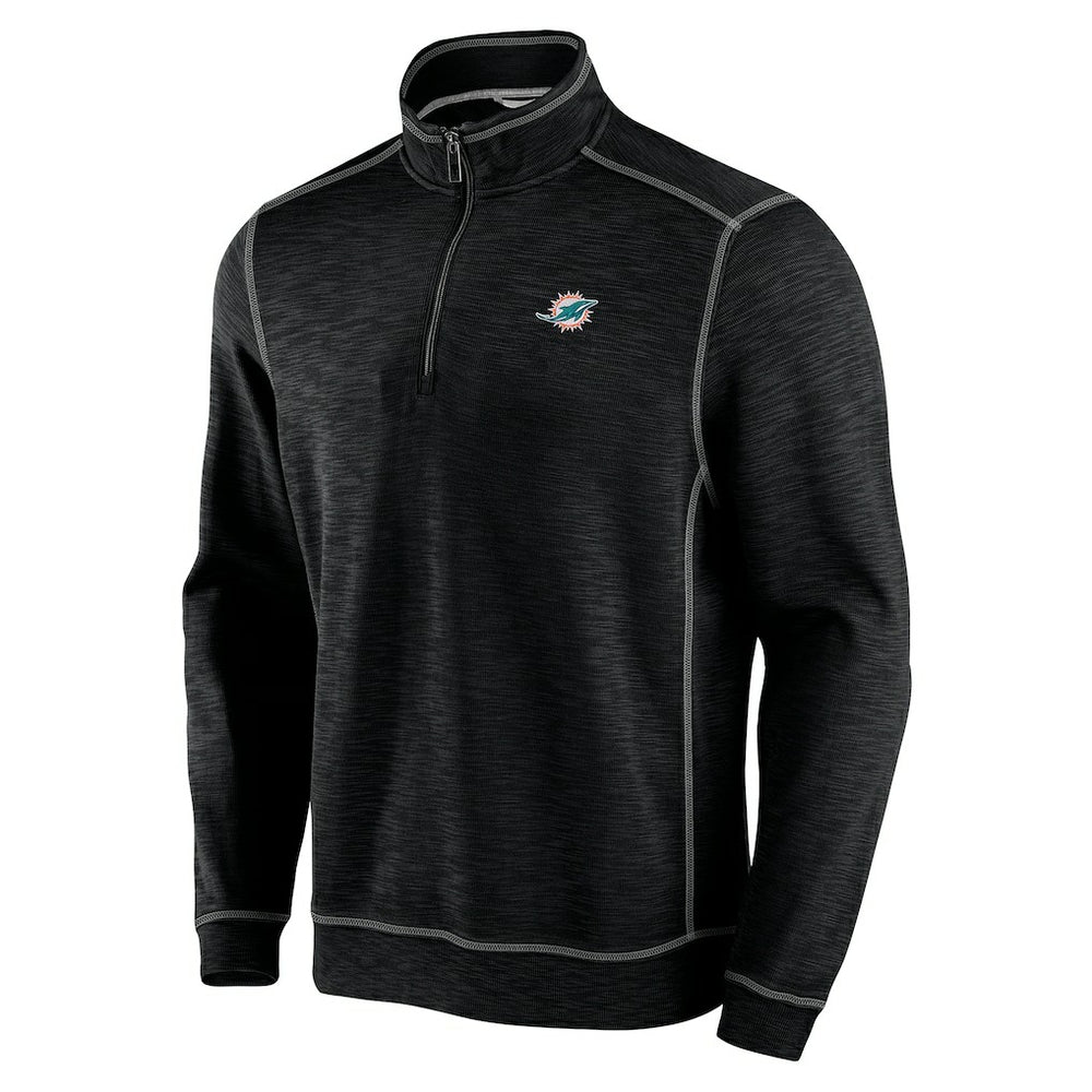 Miami Dolphins Tobago Bay Tri-Blend Half-Zip Sweatshirt - Black Sweatshirts