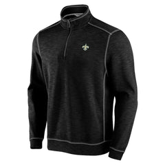 New Orleans Saints Tobago Bay Tri-Blend Half-Zip Sweatshirt - Black Sweatshirts