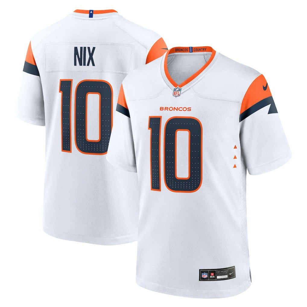 Bo Nix Denver Broncos Game Jersey - White Jerseys