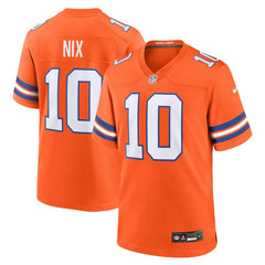 Bo Nix Denver Broncos Mile High Collection 1977 Throwback Player Game Jersey - Orange Jerseys