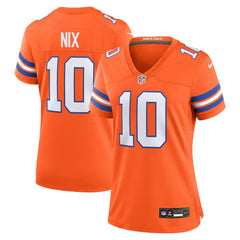 Bo Nix Denver Broncos Women's Mile High Collection 1977 Throwback Player Game Jersey - Orange Jerseys