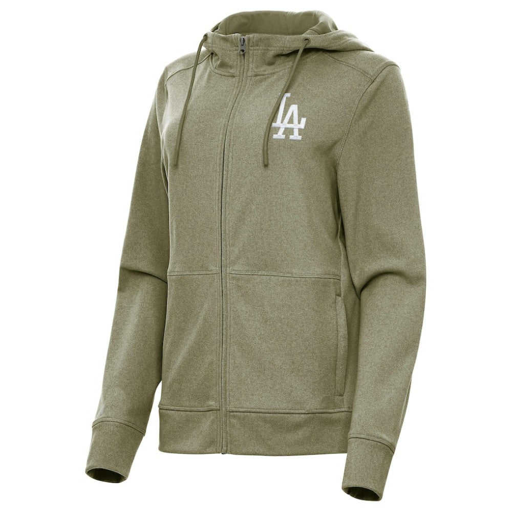 Los Angeles Dodgers Antigua Women's Seeker Full-Zip Hoodie Jacket - Olive Jackets