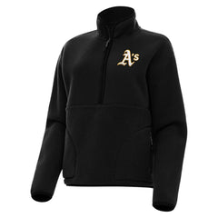 Athletics Antigua Women's Figure Half-Zip Sweatshirt - Black Sweatshirts