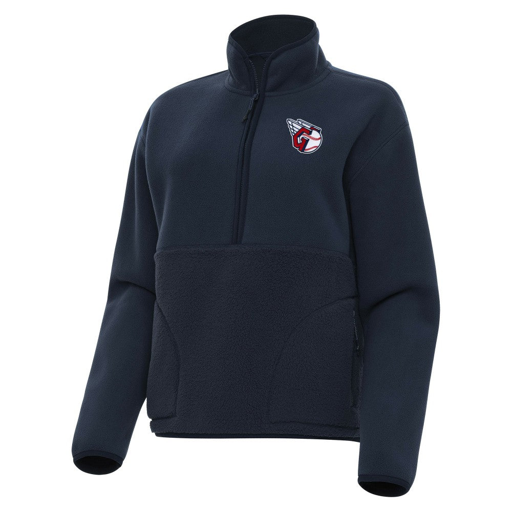 Cleveland Guardians Antigua Women's Figure Half-Zip Sweatshirt - Navy Sweatshirts