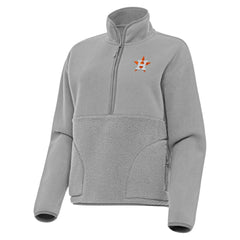 Houston Astros Antigua Women's Figure Half-Zip Sweatshirt - Gray Sweatshirts