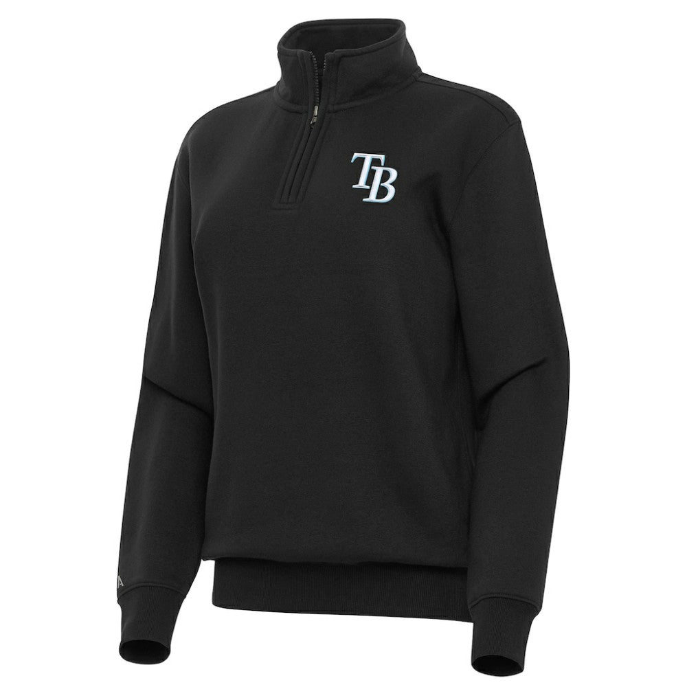 Tampa Bay Rays Antigua Women's Victory Quarter-Zip Sweatshirt - Black Sweatshirts