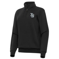 Tampa Bay Rays Antigua Women's Victory Quarter-Zip Sweatshirt - Black Sweatshirts