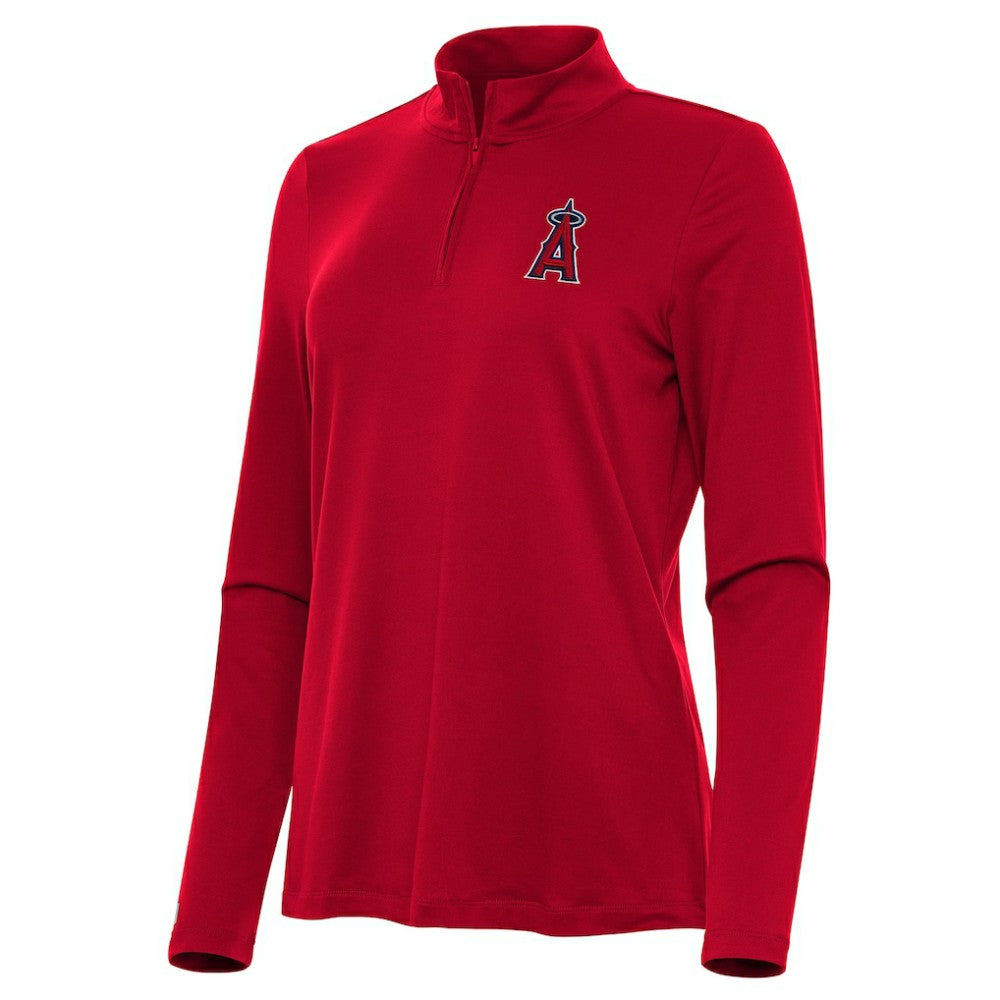 Los Angeles Angels Antigua Women's Reprocess Quarter-Zip Top - Red Tops