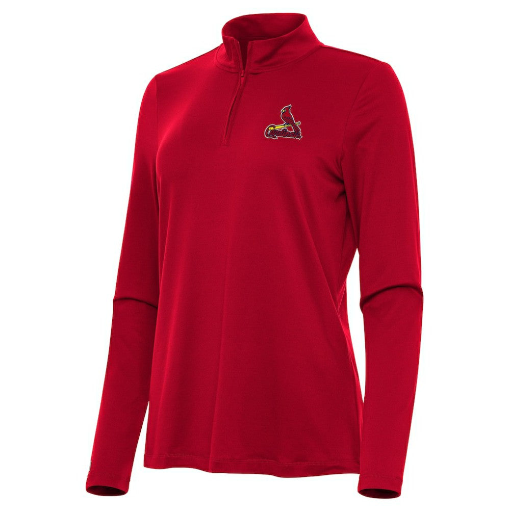 St. Louis Cardinals Antigua Women's Reprocess Quarter-Zip Top - Red Tops