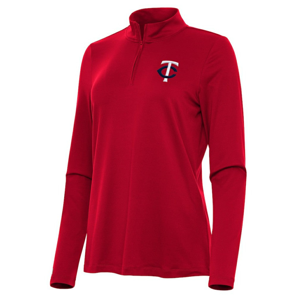 Minnesota Twins Antigua Women's Reprocess Quarter-Zip Top - Red Tops