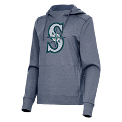 Seattle Mariners Antigua Women's Justice Pullover Hoodie - Heather Navy Hoodies