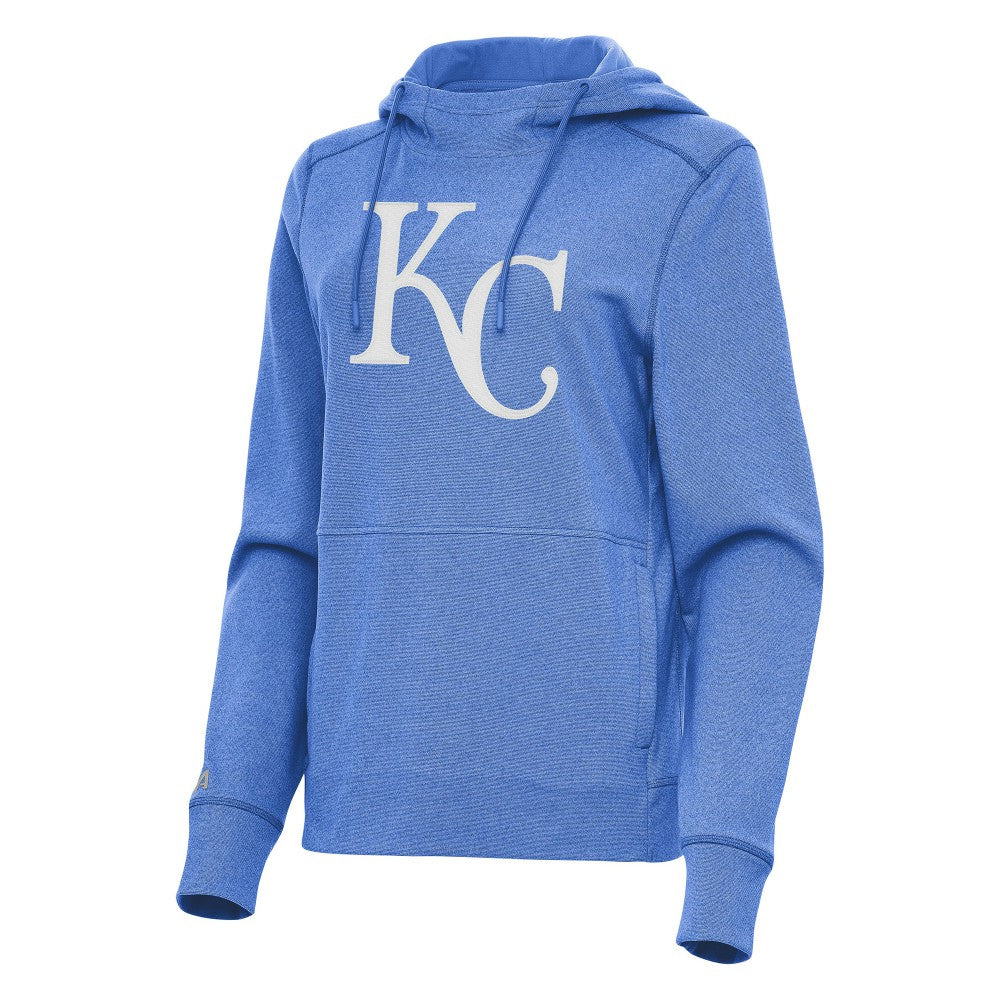Kansas City Royals Antigua Women's Justice Pullover Hoodie - Heather Light Blue Hoodies