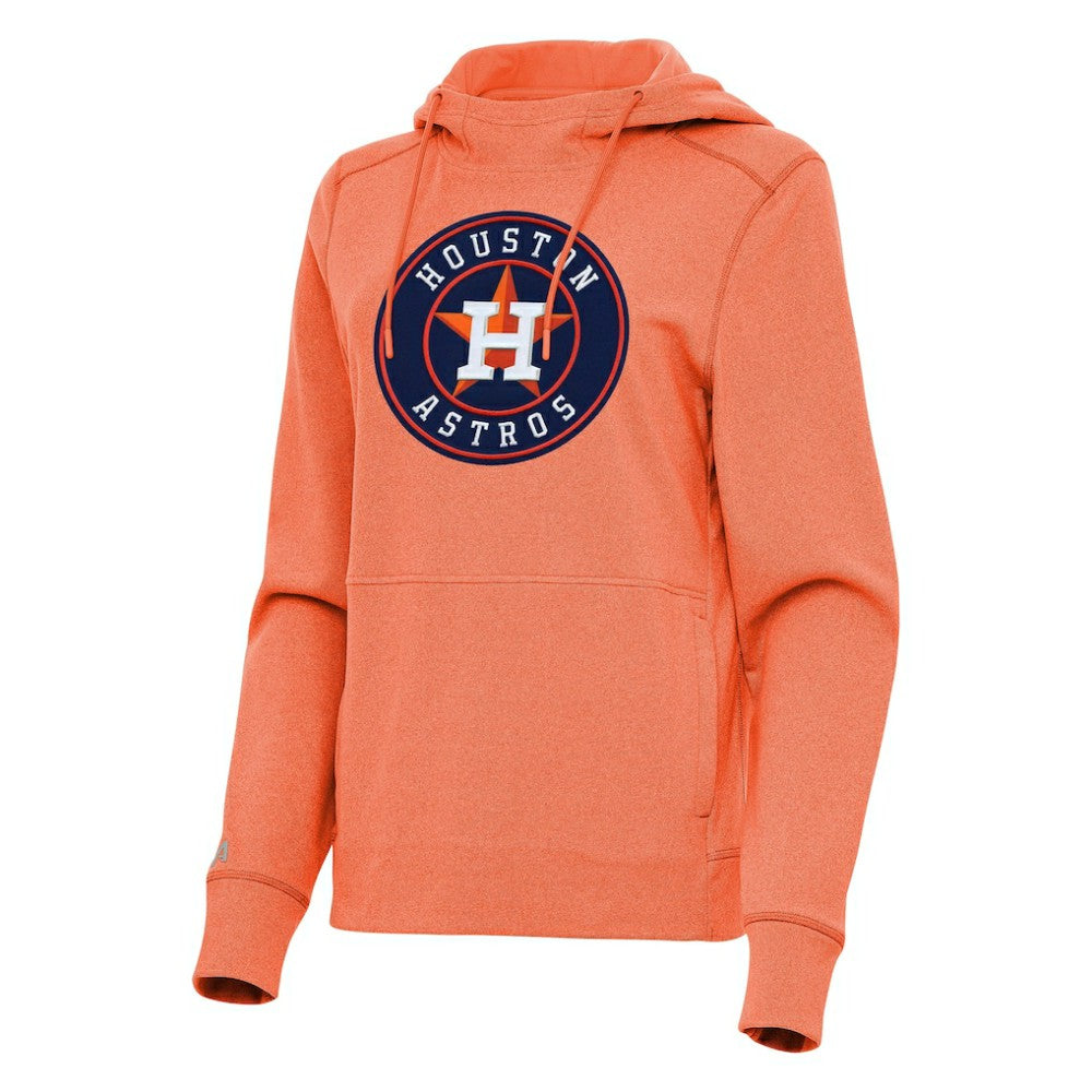 Houston Astros Antigua Women's Justice Pullover Hoodie - Heather Orange Hoodies