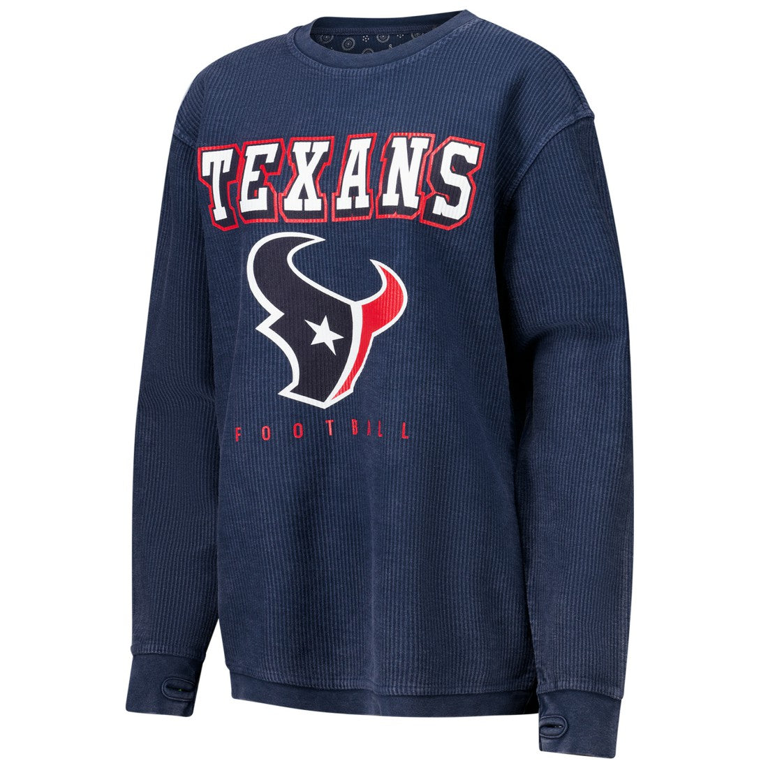 Houston Texans G-III 4Her by Carl Banks Women's Comfy Cord Pullover Sweatshirt - Navy Pullover