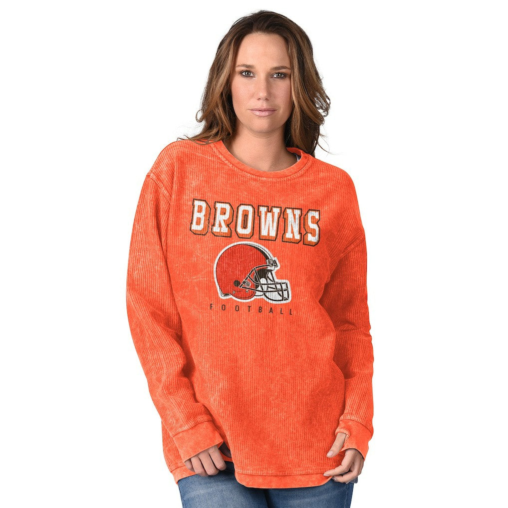 Cleveland Browns G-III 4Her by Carl Banks Women's Comfy Cord Pullover Sweatshirt - Orange Pullover